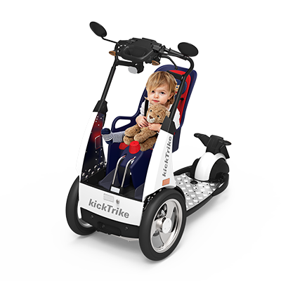 kickTrike, Produktdesign, Engineering und Prottypenbau von Constin, Patente von Constin, dreirädriges Fahrzeug mit Kind