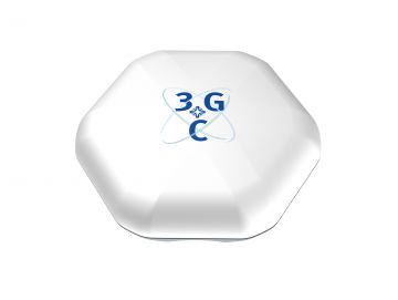 GPS-Antenne für GeoIT, ein sechseckiges weißes Designgehäuse von Constin.